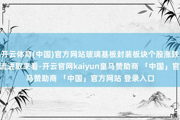 开云体育(中国)官方网站玻璃基板封装板块个股涨跌见下表：从资金流进取来看-开云官网kaiyun皇马赞助商 「中国」官方网站 登录入口