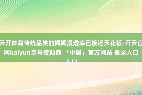 云开体育传统品类的阛阓浸透率已接近天花板-开云官网kaiyun皇马赞助商 「中国」官方网站 登录入口