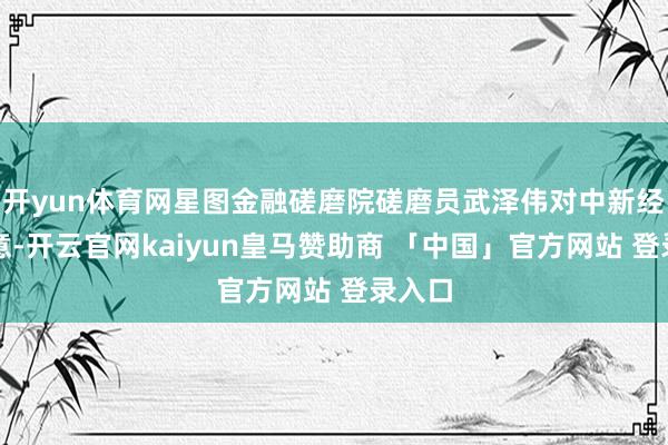 开yun体育网星图金融磋磨院磋磨员武泽伟对中新经纬示意-开云官网kaiyun皇马赞助商 「中国」官方网站 登录入口