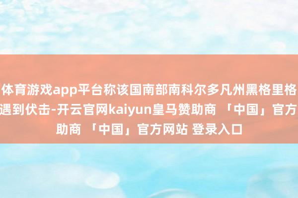 体育游戏app平台称该国南部南科尔多凡州黑格里格油田近日屡次遇到伏击-开云官网kaiyun皇马赞助商 「中国」官方网站 登录入口