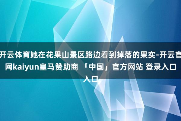 开云体育她在花果山景区路边看到掉落的果实-开云官网kaiyun皇马赞助商 「中国」官方网站 登录入口