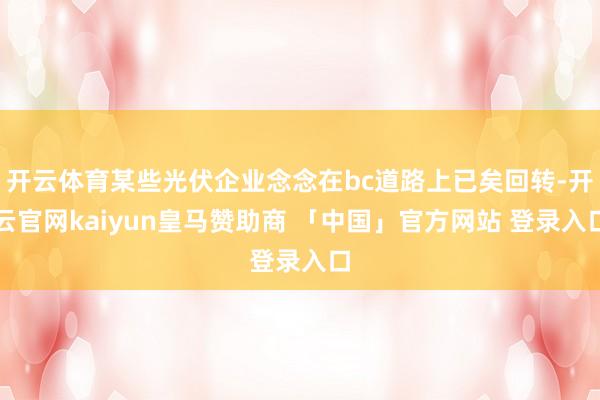 开云体育某些光伏企业念念在bc道路上已矣回转-开云官网kaiyun皇马赞助商 「中国」官方网站 登录入口