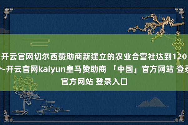 开云官网切尔西赞助商新建立的农业合营社达到1200多个-开云官网kaiyun皇马赞助商 「中国」官方网站 登录入口