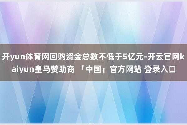 开yun体育网回购资金总数不低于5亿元-开云官网kaiyun皇马赞助商 「中国」官方网站 登录入口