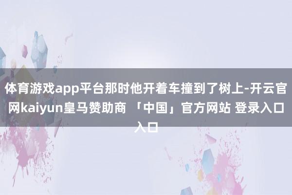 体育游戏app平台那时他开着车撞到了树上-开云官网kaiyun皇马赞助商 「中国」官方网站 登录入口