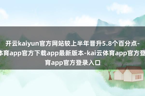 开云kaiyun官方网站较上半年晋升5.8个百分点-kai云体育app官方下载app最新版本-kai云体育app官方登录入口