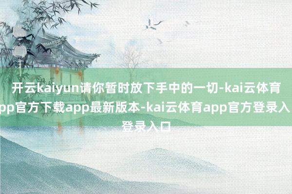 开云kaiyun请你暂时放下手中的一切-kai云体育app官方下载app最新版本-kai云体育app官方登录入口