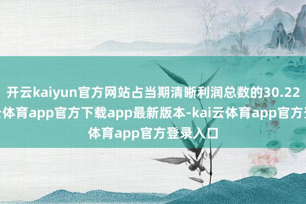开云kaiyun官方网站占当期清晰利润总数的30.22%-kai云体育app官方下载app最新版本-kai云体育app官方登录入口