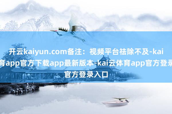 开云kaiyun.com备注:视频平台祛除不及-kai云体育app官方下载app最新版本-kai云体育app官方登录入口
